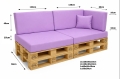 Set di 6 cuscini piatti da giardino in pallet: Viola