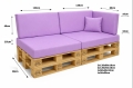 Set di 6 cuscini piatti da giardino in pallet: Viola