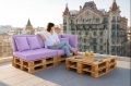 Set di 6 cuscini piatti da giardino in pallet: Viola