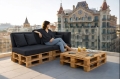 Set di 6 cuscini piatti da giardino in pallet: Antracite