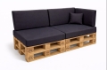 Set di 6 cuscini piatti da giardino in pallet: Antracite