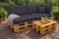 Set di 6 cuscini piatti da giardino in pallet: Antracite