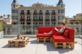 Set di 8 cuscini piatti da giardino in pallet:  Rosso