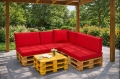 Set di 8 cuscini piatti da giardino in pallet:  Rosso