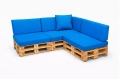 Set di 8 cuscini piatti da giardino in pallet:  Blu