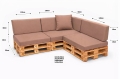 Set di 8 cuscini piatti da giardino in pallet:  Beige