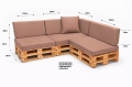 Set di 8 cuscini piatti da giardino in pallet:  Beige