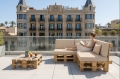 Set di 8 cuscini piatti da giardino in pallet:  Beige