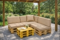 Set di 8 cuscini piatti da giardino in pallet:  Beige