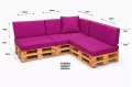 Set di 8 cuscini piatti da giardino in pallet:  Rosa