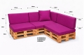 Set di 8 cuscini piatti da giardino in pallet:  Rosa