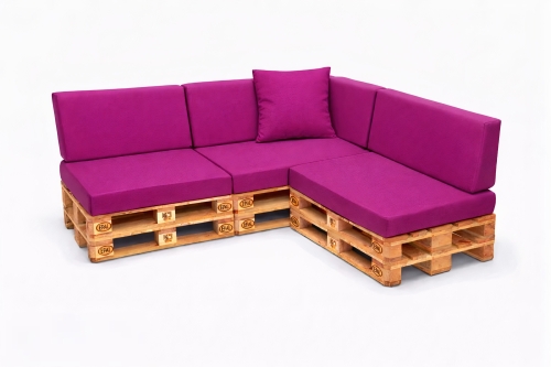 Set di 8 cuscini piatti da giardino in pallet:  Rosa
