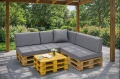 Set di 8 cuscini piatti da giardino in pallet:  Grigio