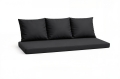 Poduszki na sofę ogrodową polirattan 2-3-osobową: Czarne