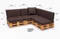 Set di 8 cuscini piatti da giardino in pallet:  Marrone