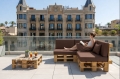Set di 8 cuscini piatti da giardino in pallet:  Marrone