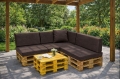 Set di 8 cuscini piatti da giardino in pallet:  Marrone