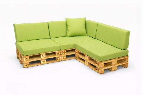 Set di 8 cuscini piatti da giardino in pallet:  Verde