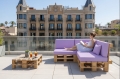 Set di 8 cuscini piatti da giardino in pallet:  Viola