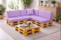 Set di 8 cuscini piatti da giardino in pallet:  Viola
