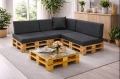 Set di 8 cuscini piatti da giardino in pallet:  Antracite