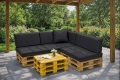 Set di 8 cuscini piatti da giardino in pallet:  Antracite