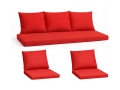 Komplet poduszek na meble rattanowe: Czerwone