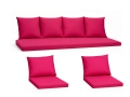 Komplet poduszek na meble rattanowe: Różowe