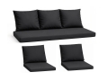 Komplet poduszek na meble rattanowe: Czarne