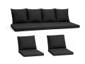 Komplet poduszek na meble rattanowe: Czarne