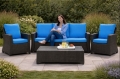 Cuscini da giardino per divano in rattan: Blu