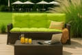 Cuscino trapuntato per divano in rattan : Lime