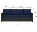 CUSCINI PER DIVANO DA GIARDINO 2-3 POSTI: Blu scuro