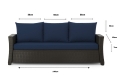 CUSCINI PER DIVANO DA GIARDINO 2-3 POSTI: Blu scuro