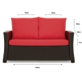 CUSCINI PER DIVANO DA GIARDINO 2-3 POSTI Rosso