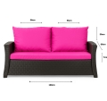 CUSCINI PER DIVANO DA GIARDINO 2-3 POSTI Rosa