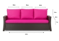 CUSCINI PER DIVANO DA GIARDINO 2-3 POSTI Rosa