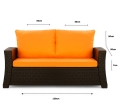 CUSCINI PER DIVANO DA GIARDINO 2-3 POSTI Arancione