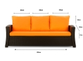 CUSCINI PER DIVANO DA GIARDINO 2-3 POSTI Arancione