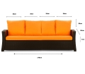 CUSCINI PER DIVANO DA GIARDINO 2-3 POSTI Arancione