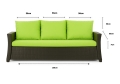 CUSCINI PER DIVANO DA GIARDINO 2-3 POSTI Lime