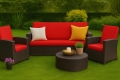 CUSCINI PER DIVANO DA GIARDINO 2-3 POSTI SLIM Rosso 