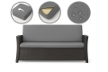 CUSCINI PER DIVANO DA GIARDINO 2-3 POSTI SLIM Grigio