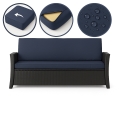 CUSCINI PER DIVANO DA GIARDINO 2-3 POSTI SLIM Blu scuro