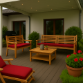 Cuscino per panca da giardino Rosso Flat 