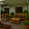 Cuscino per panca da giardino Marrone Flat