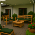 Cuscino per panca da giardino Verde Flat 