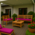 Cuscino per panca da giardino Rosa Flat