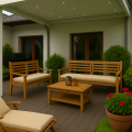 Cuscino per panca da giardino Beige Flat