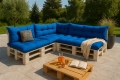 Palettenkissen outdoor,  7 Kissen - Blau